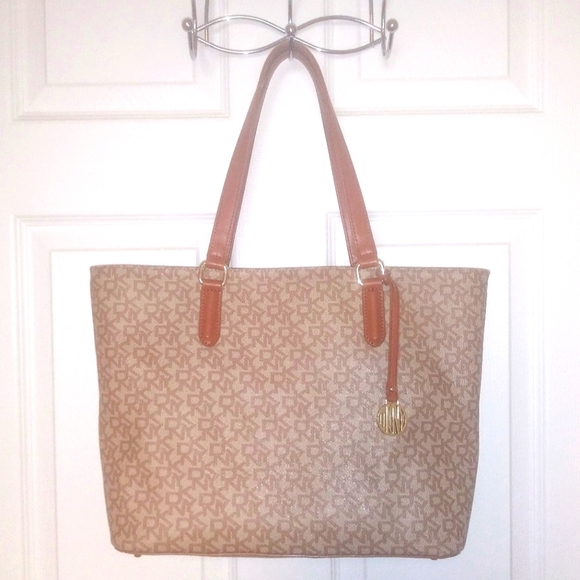 Donna Karan Handbags - DKNY Brown & Beige Medium Tote Bag